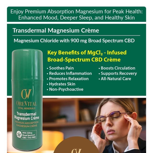 OV Transdermal Magnesium Crème at Essential Salt Spa in Minnetonka, MN
